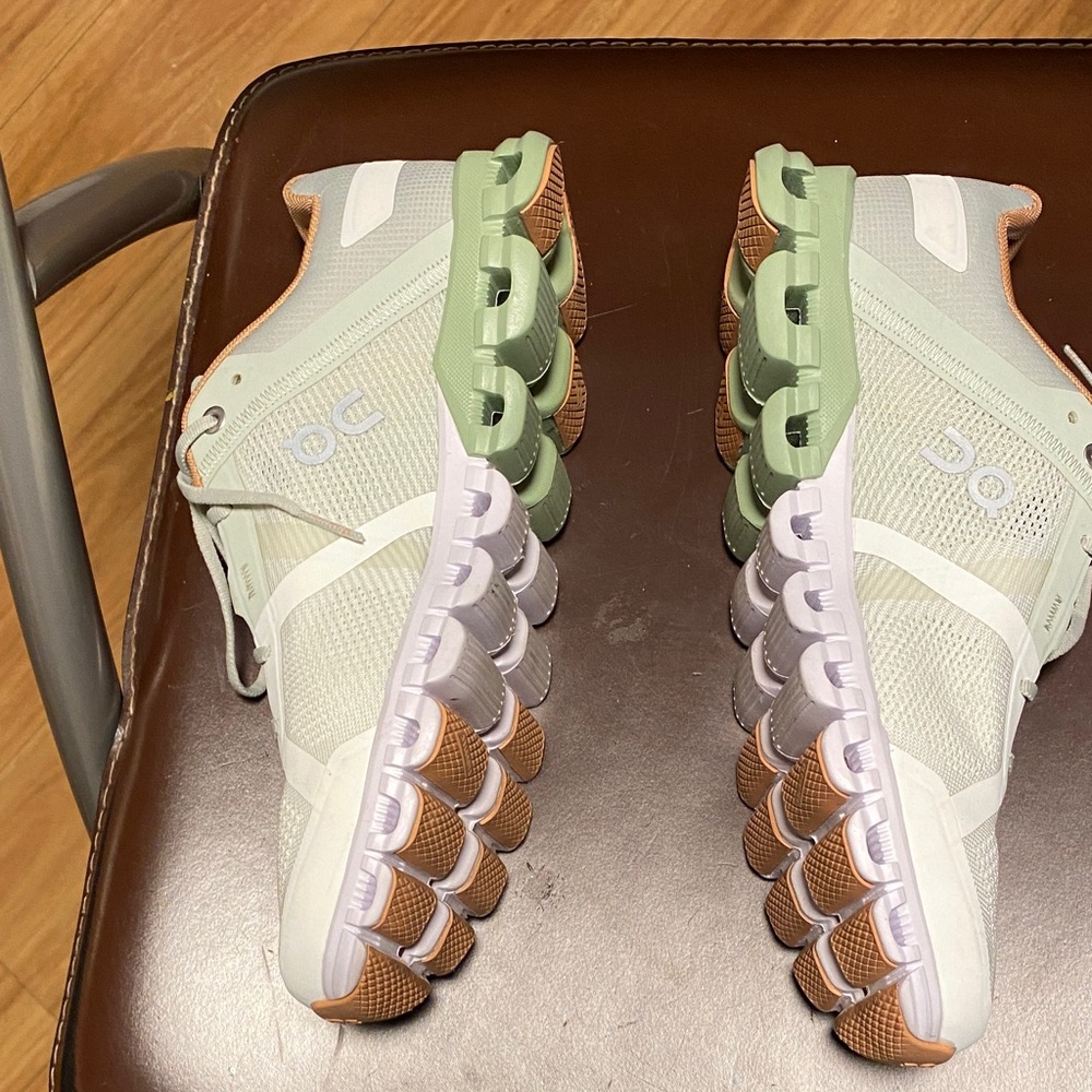 On Running Women's Shoes in Mint and Peach - Picture 6 of 8